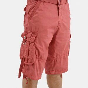 68 Men's Belted Classic-Fit Cargo Distressed Shorts Multi-Pocket Size 38 *NEW*